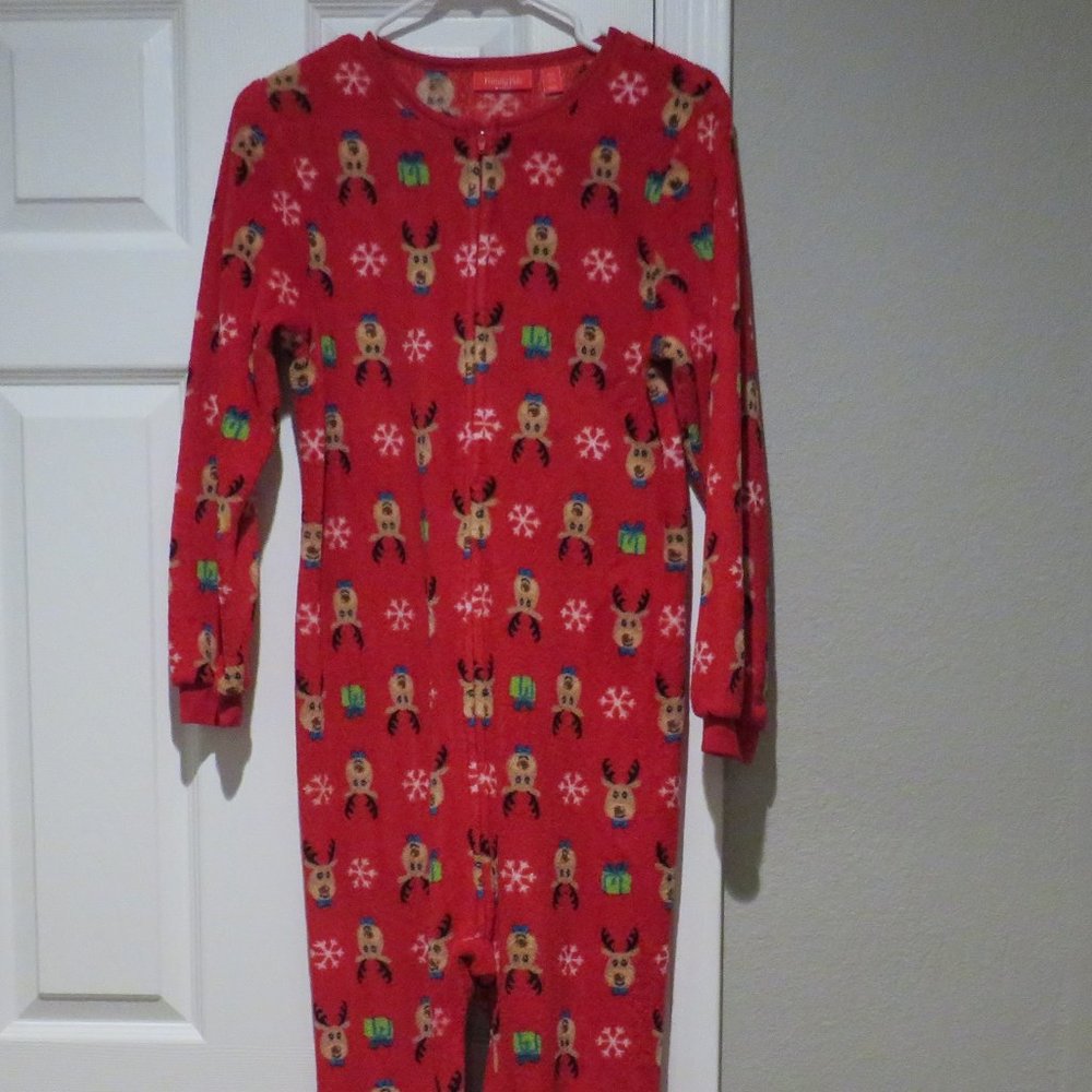Macy's Family Pajamas Unisex Kids Reindeer Microfleece Footed Pajamas